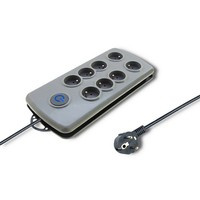 Listwa zasilająca antyprzepięciowa Qoltec Quick Switch 50162 2,5m / 8 gniazd / szara