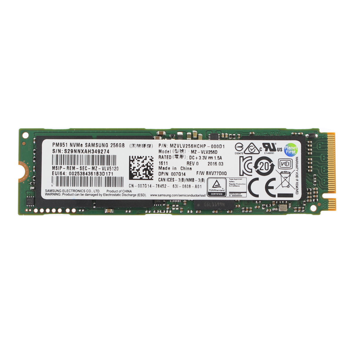 Nvme sale samsung mzvlv256