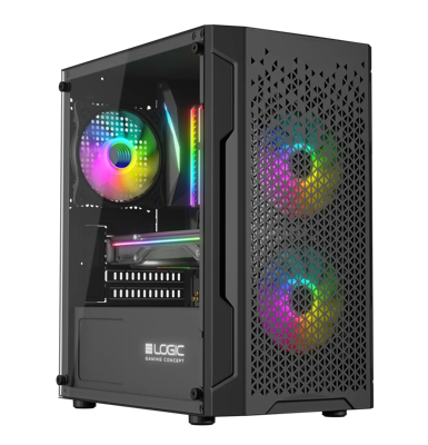   Nowy gamingowy Logic Aramis czarny ARGB MINI AMD Ryzen 5 4500 3,6 GHz / 32 GB / 960 SSD / Win 11 + Nvidia RTX 4060Ti [8GB] 