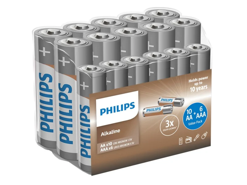 Baterie Philips Entry Alkaline 10x AA + 6x AAA