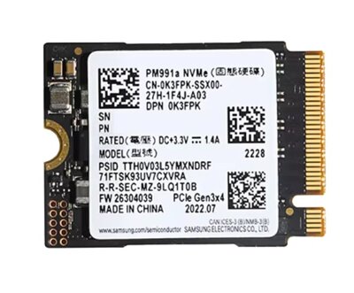 Dysk SSD NVMe / Samsung PM991a / 256 GB / M.2 PCIe