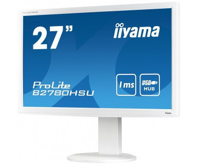 Iiyama B2780HSU z głośnikami, biały / Klasa A-