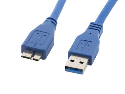 Kabel Lanberg USB Micro (M) do USB-A (M) 3.0,  0.5 m, niebieski