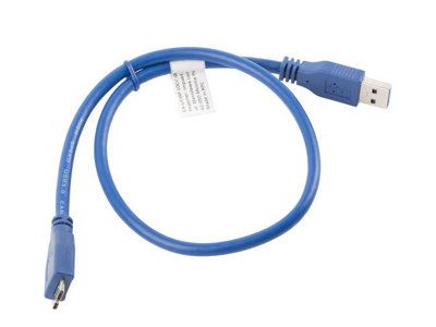 Kabel Lanberg USB Micro (M) do USB-A (M) 3.0,  0.5 m, niebieski