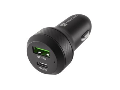 Ładowarka samochodowa Natec CONEY / 1xUSB, 1xUSB-C