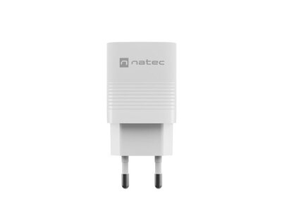 Ładowarka sieciowa Natec RIBERA GAN 30W | 5-12 V | 2.5-3.4A | 1 x USB-C PD | 1x USB-A | BIAŁA 