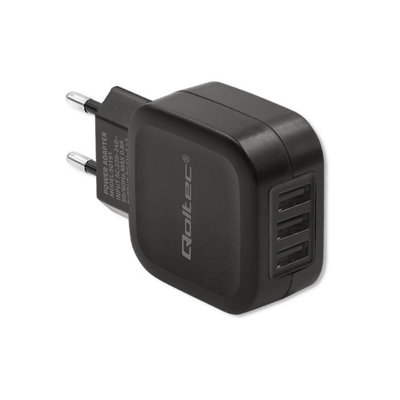 Ładowarka sieciowa Qoltec 50191 17W | 5V | 3.4A | 3xUSB, czarna