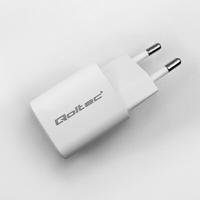 Ładowarka sieciowa Qoltec 50763 35W GaN ULTRA | 5-20V | 2.25-3A | 1 x USB typ C PD | 1 x USB QC 3.0 | Biała