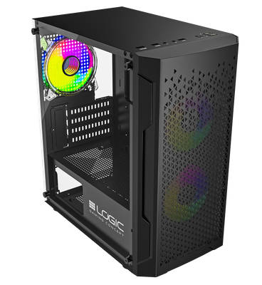 Nowy gamingowy Logic Aramis czarny ARGB MINI AMD Ryzen 5 4500 3,6 GHz / 16 GB / 480 SSD / Win 11 + Nvidia RTX 3060 [8GB] 