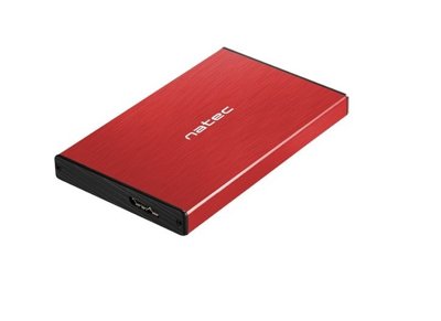 Obudowa, kieszeń zewnętrzna na dysk HDD SSD SATA Natec Rhino Go 2,5'' USB 3.0 czerwona