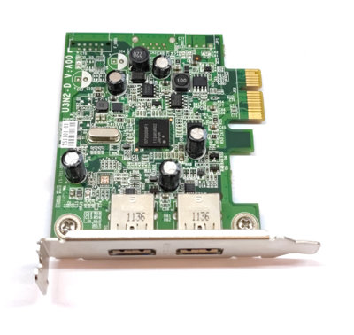 Poleasingowy kontroler 2 x USB 3.0 / Dell U3N2-D 0FWGJ8 / PCI-e x1 / niski profil 