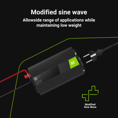 Przetwornica napięcia Inwerter Green Cell INV01DE 12V na 230V 300W / 600W, modyfikowana sinusoida