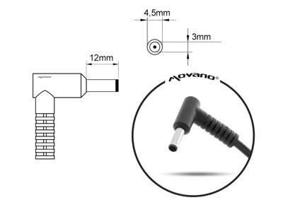 Zasilacz zamiennik Movano ZZ/HP195462 709986-001 90W 4.5-3.0 do laptopów HP