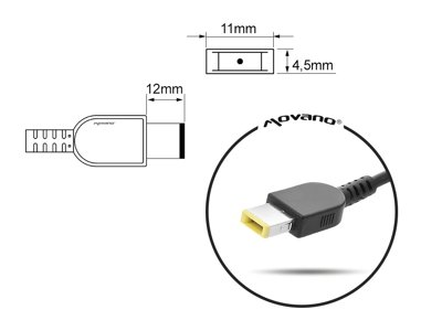 Zasilacz zamiennik Movano ZZ/LEN2045Y 0B46994 90W Slim Tip do laptopów Lenovo